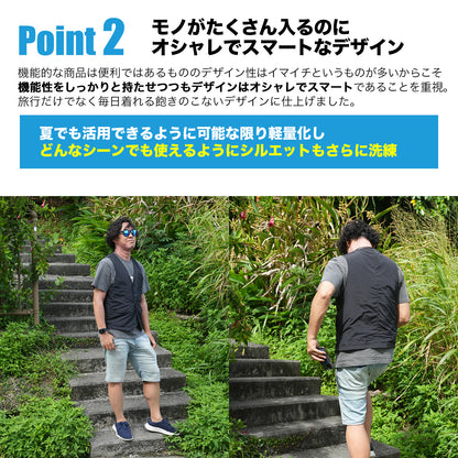 【送料無料】着るリュック。Air【旅行をもっと自由に。安全に。快適に】男女兼用　※夏におすすめ　重ね着すればオールシーズン対応できます